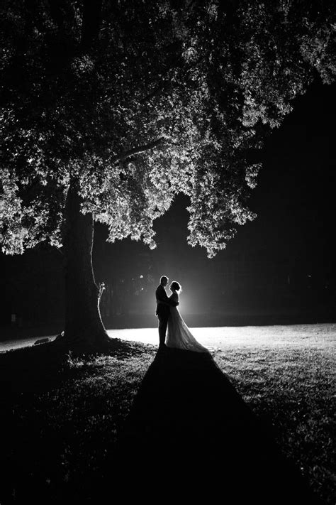 Black And White Backlit Wedding Night Night Wedding Photography
