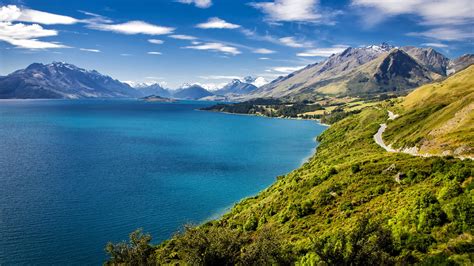 Summer View Of Lake Wakatipu And The Road From Queenstown To Glenorchy