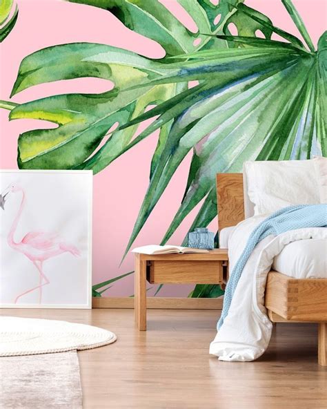 Lush tropical bedroom ideas | shop the look. The 2019 Wallpaper Trends You Need to Know (With images) | Tree wallpaper bedroom, Wallpaper ...