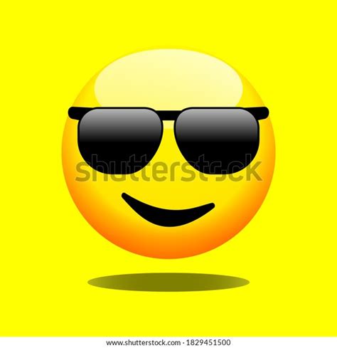 Cool 3d Emoji Eyeglasses Illustration Yellow Stock Vector Royalty Free