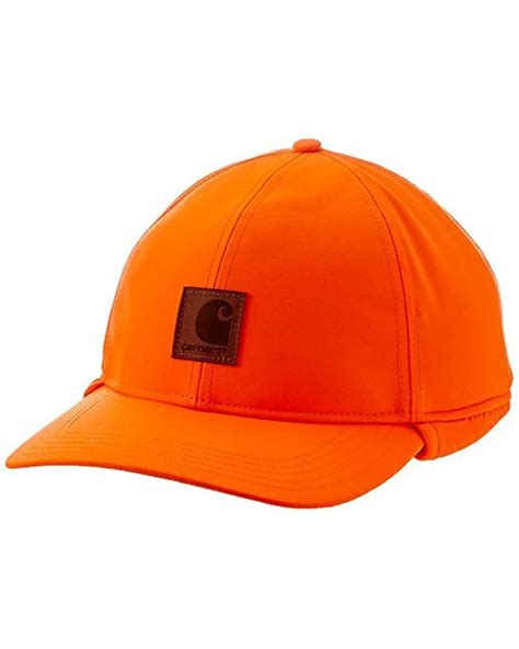 Carhartt Ear Flap Hunting Cap In Orange For Men Lyst