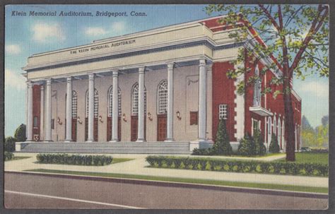Klein Memorial Auditorium At Bridgeport Ct Postcard 1943