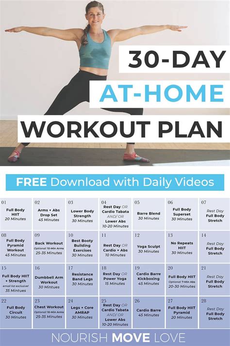 30 Day Workout Plan Home Workout Routine Artofit