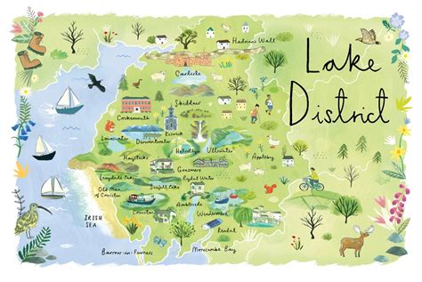 Lake District Map Etsy Uk