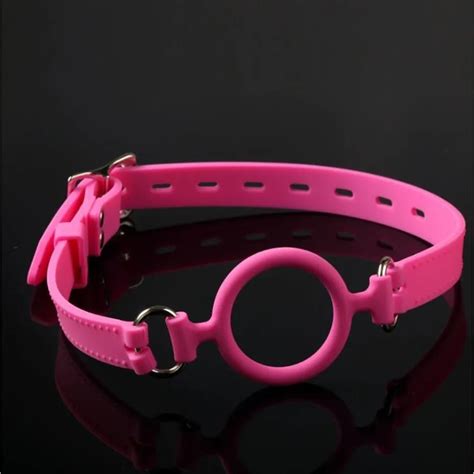 Más Nuevo Pink Silicone Abierto Gag Bondage Arnés Ring Gags Bdsm Fetish Restricciones Juegos De
