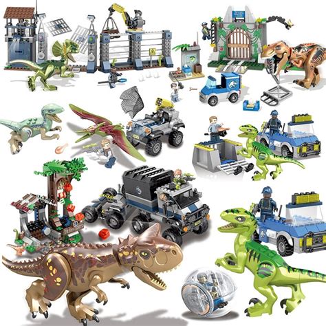 Compatible Legoed Dinosaurs Toys Jurassic World 2 Fallen Kingdom Sets Blue Owen Indoraptor Rex T