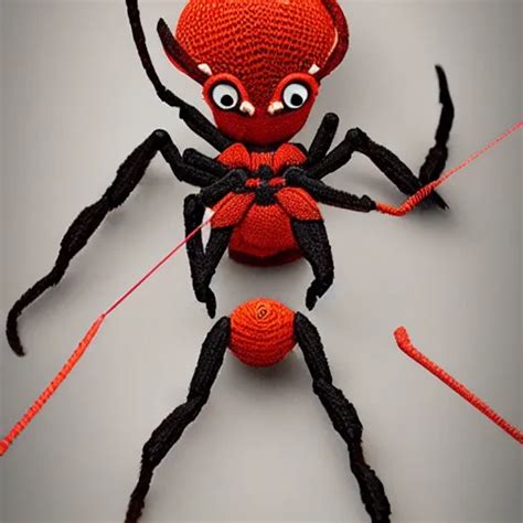 An Anthropomorphic Spider Knitting Ultra Detailed Stable