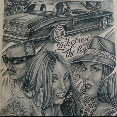 Ink From The Pen Chicano Art Chicano Drawings Lowrider Art