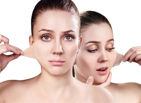 Woman Remove Her Old Dry Skin From Face Stock Photo Image Of