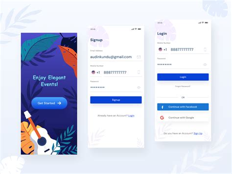 Creative Login And Signup App Screen Design By Audin Rushow On Dribbble