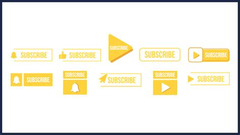 10 Free Yellow Subscribe Buttons For Youtube For 2024