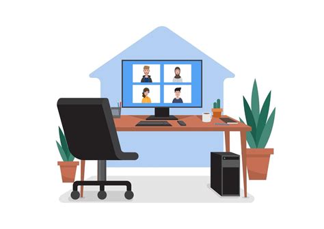 Home Office For Work From Home Design 1222755 Vector Art At Vecteezy