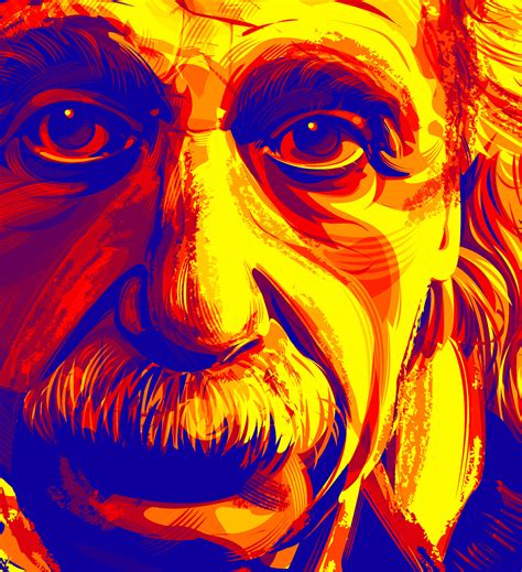 Bcomarts Albert Einstein Digital Portrait In Adobe Illustrator