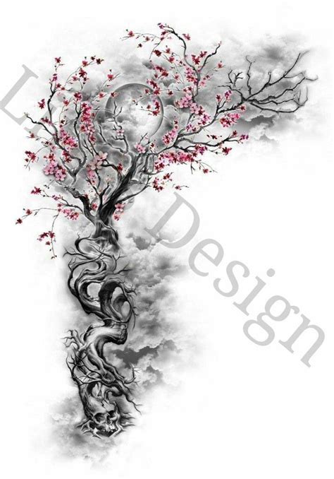 Rose Cherry Blossom Tree And Skull Waterslide Decal For Etsy