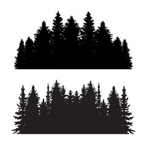 Premium Vector Pine Trees Isolated On White Background