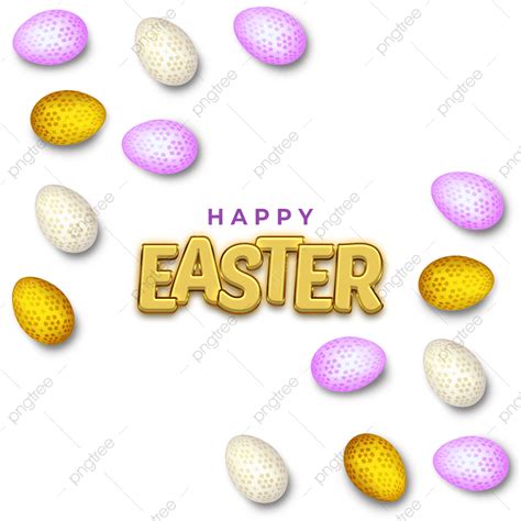 3d 일러스트 현실적인 황금 계란 장식 투명 배경으로 행복 한 부활절 축제 인사말 디자인 행복한 부활절 부활절 인사 계란 Png 일러스트 및 Psd 이미지 무료
