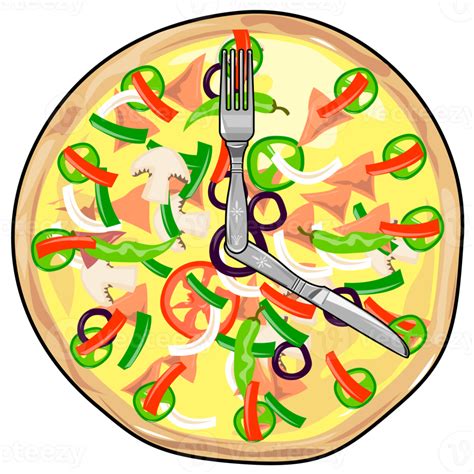 Pizza Pie Clock 13787493 Png
