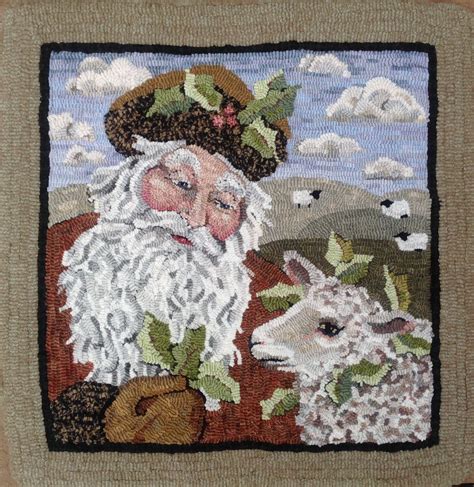 St Nicholas And Sheep Hooked By Ann Griffith Pattern From Tish