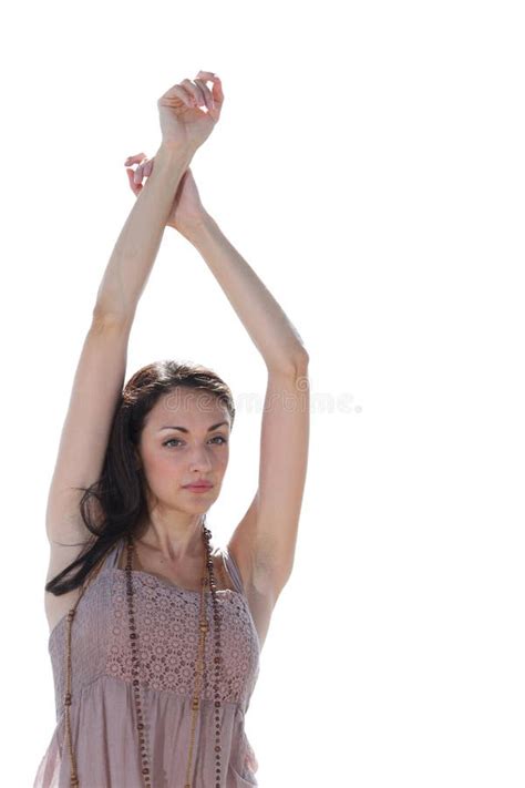 Woman With Arms Above Head Stock Photo Image Of Style 42446512