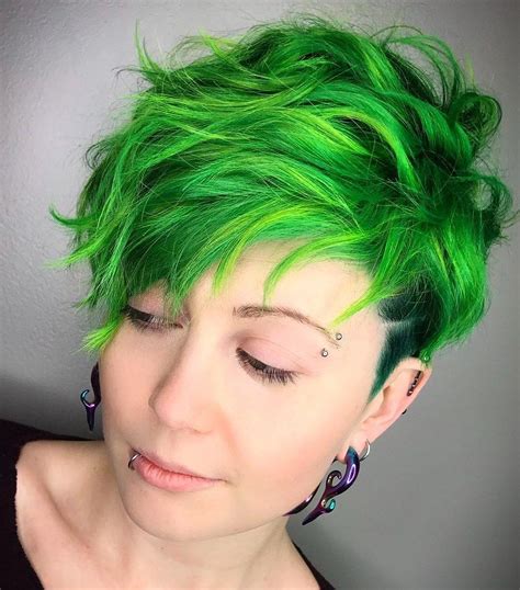 Короткая Стрижка На Зеленые Волосы