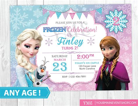 Frozen Birthday Invitation Printable Frozen Invitation Frozen