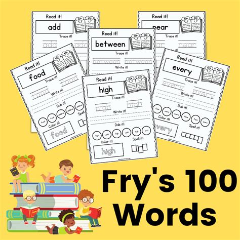 Frys First 100 Words Sight Words Printable Pdf Worksheets