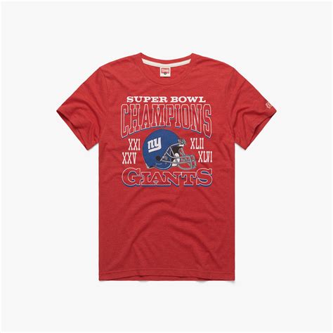 Giants 4 Time Super Bowl Champions Retro New York Giants T Shirt Homage