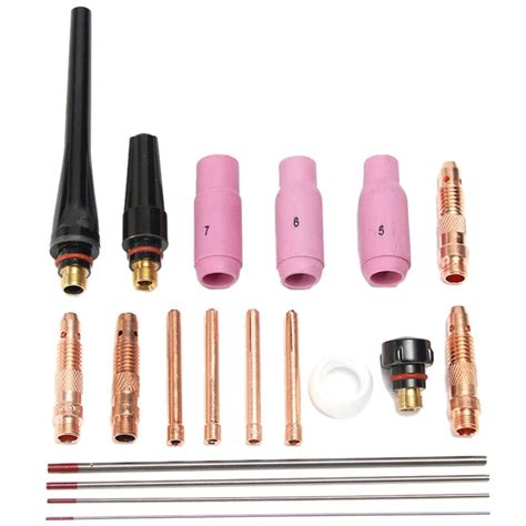 Hlzs Pcs Tig Welding Torch Nozzle Cups Collets Body Kit With Tungsten