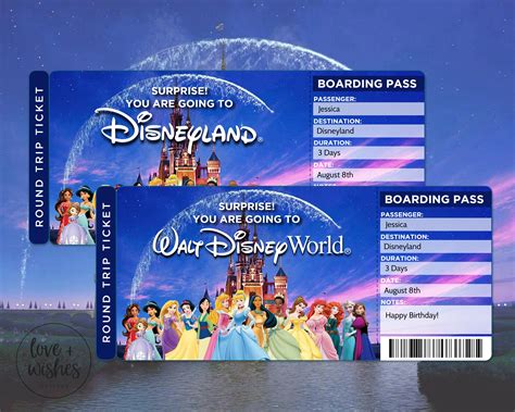Disneyland Tickets Printable