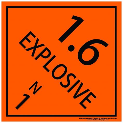 CLASS 1 EXPLOSIVE 1 6 Buy Now Discount Safety Signs Australia