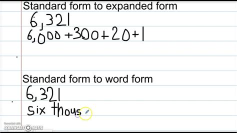 Standard Form To Expanded Form And Word Form Youtube