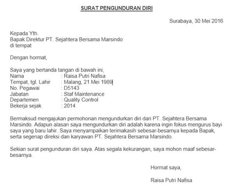 Contoh surat pengunduran diri snmptn Contoh Surat Pengunduran Diri Dari Bpjs Ketenagakerjaan ...