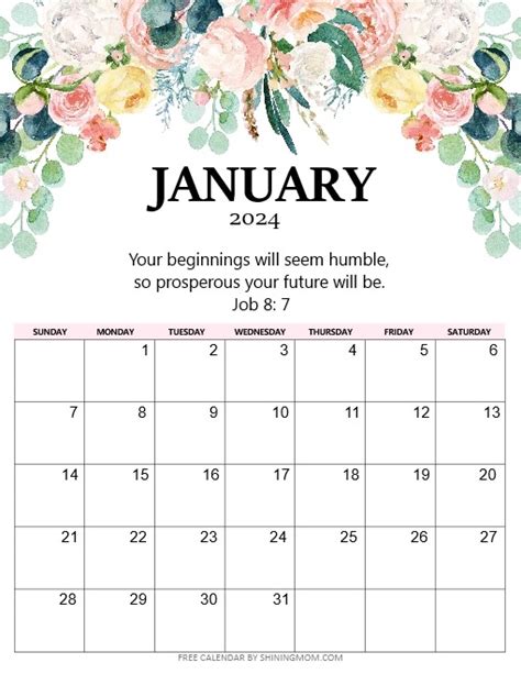 Free 2024 Bible Verse Calendar To Inspire You