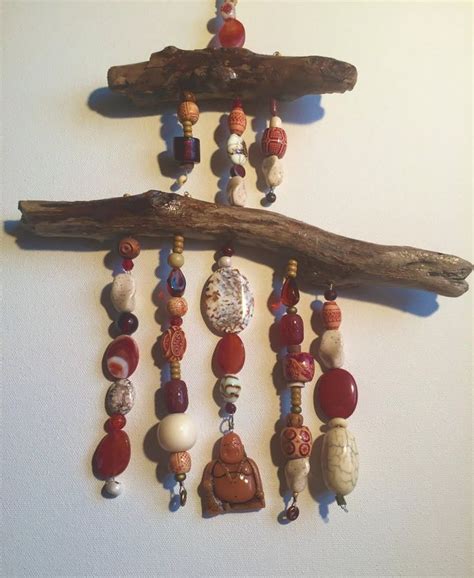 Driftwood And Bead Mobile Upcycled Nature Art Zen Little Etsy
