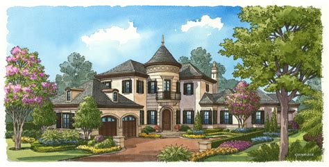 This Is An Artists Rendering Of A House In The Country Side With