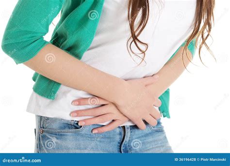 Abdominal Pain Patient Woman Having Medical Exam With Doctor On Illness