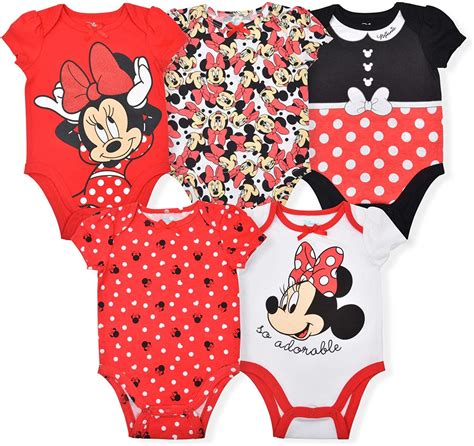 Disney Disney Minnie Mouse Girls 5 Piece Short Sleeve Baby Bodysuit