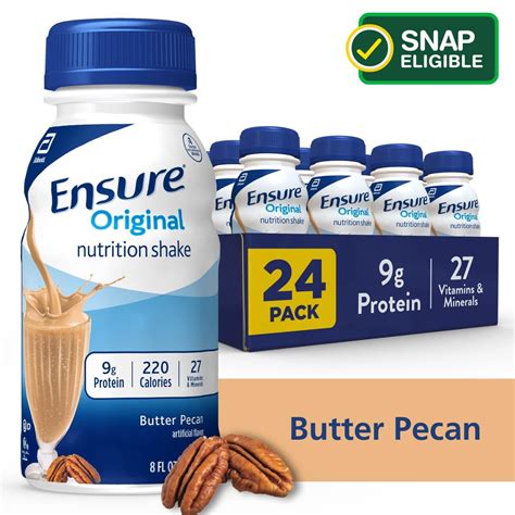 Ensure Original Nutritional Drink, Butter Pecan, 8 fl oz, 4-6-8 Count