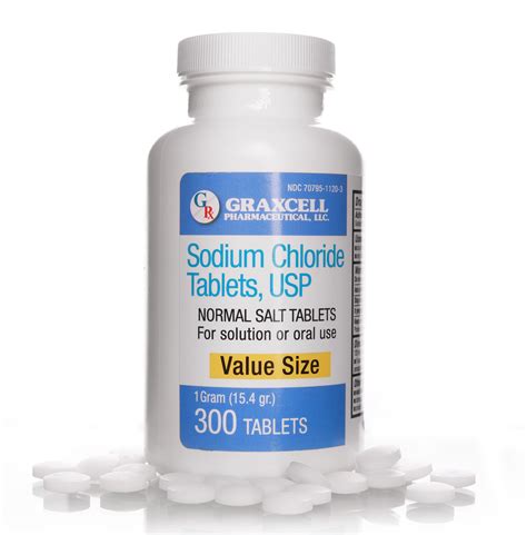 Salt, or sodium chloride, is a food additive available in different types. Sodium Chloride 1 Gram 300 Tablets (15.4gr.) | Normal Salt ...