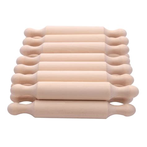 15 Pieces Wooden Mini Rolling Pin 6 Inches Long Kitchen Baking Rolling