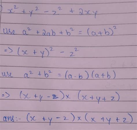 factorise x² y² z² 2xy Brainly in