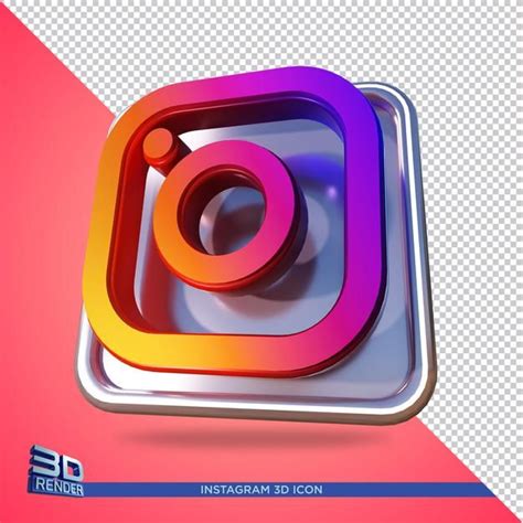 Premium Psd Instagram Icon 3d Rendering Isolated Instagram Icons