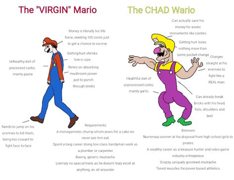 The Virgin Mario Vs The Chad Wario R Wario
