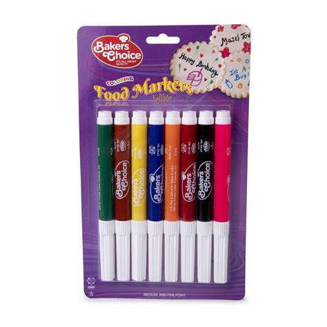 Edible Markers 8 Colors Bakers Choice