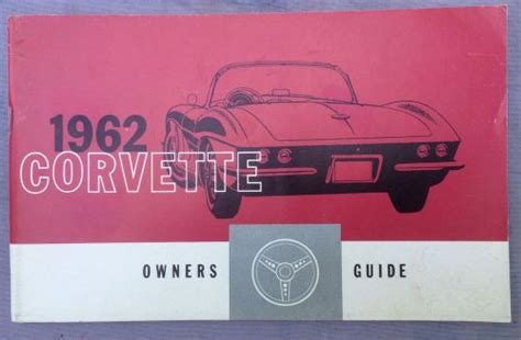 Sell Chevrolet Corvette 1962 Owners Guide Manual Original 3798322