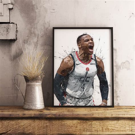 Russell Westbrook Poster Washington Wizards Canvas Print Etsy