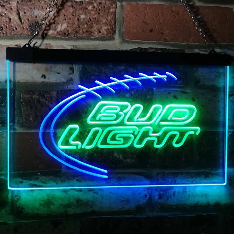 Bud Light Football Neon Like Led Sign Dual Color Safespecial