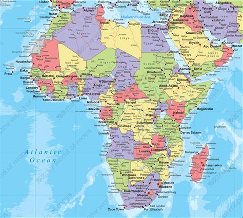 Digital Political Map Africa 264 The World Of