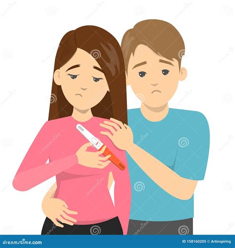 Sad Couple Looking At The Negative Pregnancy Test Stock Vector Illustration Of Infertility