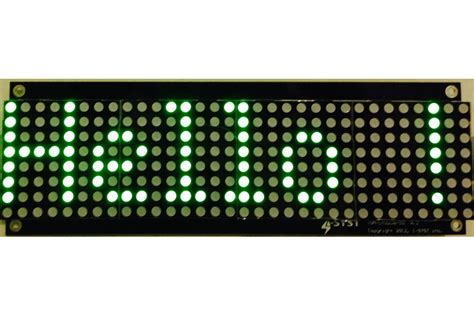 Green 32x8 Led Matrix Display Board 5mm Dot Size 762mm Dot Pitch